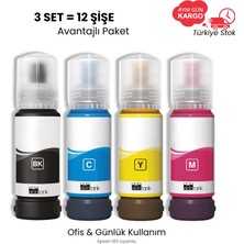 Goink Goınk Epson 103 Uyumlu Mürekkep – 3 Set (12 Şişe) (L3210 L3250 L3251 L3252 L3256 L3260)