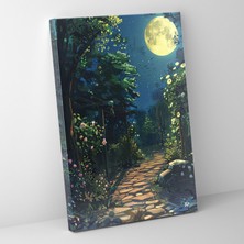 Popcas  Johannes Vermeer Ay Işığında Bahçe Tablosu - Doğa Dekoru Kanvas Tablo