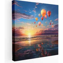 Popcas  Masalsı Plaj Kanvas Tablo Dekoratif Duvar Sanatı