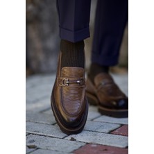 Faruk Balkanas Jax Model Kroko Detaylı Hakiki Deri Tokalı Casual Ayakkabı