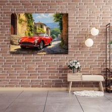 Popcas  Ferrari Klasik Duvar Sanatı - Ferrari Kırsal Manzara Kanvas Tablo Sanatı