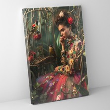 Popcas  Frida Kahlo Tarzı Duvar Sanatı - Ev Dekorasyonu Duvar Dekorasyonu Kanvas Tablo