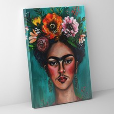 Popcas  Frida Kahlo Tarzı Kanvas Tablo - Duvar Sanatı