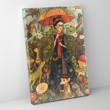 Popcas  Frida Kahlo Stili Duvar Sanatı - Duvar Dekorasyonu Kanvas Tablo Duvar Sanatı