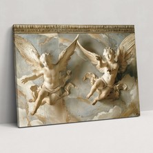 Popcas  Klasik Kanvas Tablo Melek Heykelleri Ev Dekorasyonu