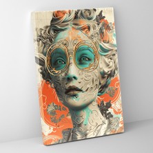 Popcas  Gelecekçi Rococo Pop Art Duvar Dekoru Klasik ve Pop Art Temasıyla Kanvas Tablo