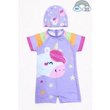 My Kids Wear Kız Çocuk Boneli Fermuarlı Plaj Mayosu 2-8 Yaş 12562