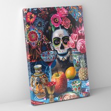 Popcas  Frida Kahlo Tarzı Kanvas Tablo - Ev Dekorasyonu Kanvas Duvar Sanatı