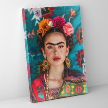 Popcas  Frida Kahlo Tarzı Duvar Sanatı - Duvar Dekorasyonu Kanvas Tablo