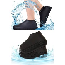 Skygo Siyah Silikon Yağmur Koruyucu Ayakkabı Kılıfı Kaymaz Su Kir Geçirmez Large (40-46)