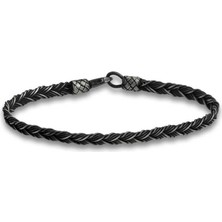 Aya Diamond Gümüş Kazaziye Örgü Bileklik