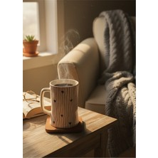 BRANDSMITHS El Yapımı Seramik Kupa – El Boyaması Kalp Desenli