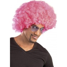 Skygo Pembe Renk Kıvırcık Afro Bonus Peruk