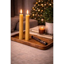 BRANDSMITHS Kurabiye Desenli Mum Çakmağı & Ikili Kehribar Mum Seti