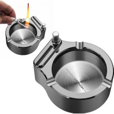 İsmiyle Al Metal Çakmaklı Küllük Zippo Yakıt Ile Çalışır