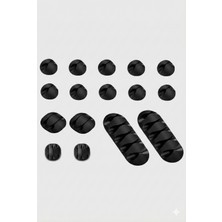 Vekorr 16 Parça Yapışkanlı Kablo Kanallı Düzenleyici Set Masaüstü Kablo Tutucu Sabitleyici Organizer Klips