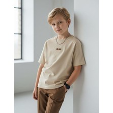 Zekids Erkek Çocuk Basic Minimal Detaylı Triko T-Shirt