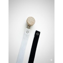 A&D Handmade Ahşap Klipsli Bebek Emzik Askısı (2 Adet Emzik Askısı, 1 Adet Ahşap Klips)