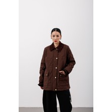 Hope And Me Oversize Kapitone Kadife Yaka Astarlı Mont