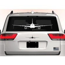 Sticker Dizayn Airbus A220 Uçak Sticker - Araba Oto Motosiklet Karavan Cam Arka Cam Sticker - 00329