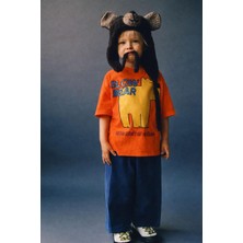 Monila Erkek Çocuk Pamuklu Turuncu Ayıcık Baskılı T-Shirt ve Eşofman Altı 2'li Takım