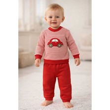 Tenra Kabartma Araba Baskılı Bebek Takım Alt Üst %100 Pamuk