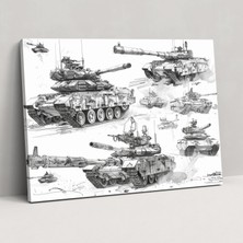 Popcas  Savaş Makineleri Duvar Sanatı - Leonardo Da Vinci Ev Dekorasyonu Duvar Sanatı