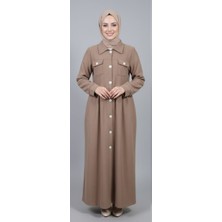 Belden Büzgülü Şal  Hediyeli Pardesü