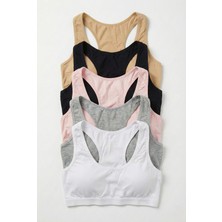 Underwear Bodyway 5'li Fırsat Paketi- Pedli Sporcu Sütyeni - Pamuklu Yüzücü Model Yarım Atlet Büstiyer Seti