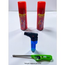 Campout Torch Turbo  Pürmüz Çakmak  Uzun Mutfak Çakmağı Gaz Kartuş Siboplu Çakmak Gaz 4lü Set