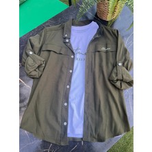 bebexy  Içi Tişörtlü Gömlek Koyu Yeşil