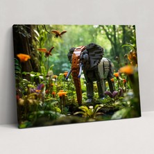 Popcas  LEGO Orman Vahşi Yaşam Kanvas Tablo - LEGO LEGO Hayvanları Orman Vahşi Yaşam Duvar Sanatı