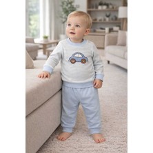 Tenra Kabartma Araba Baskılı Bebek Takım Alt Üst %100 Pamuk