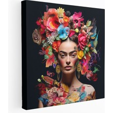 Popcas  Frida Kahlo Temalı Duvar Dekorasyonu Kanvas Tablo - Frida Kahlo Kanvas Tablo Kolaj Sanat Eseri