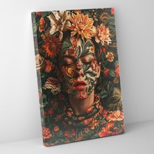 Popcas  Frida Kahlo Tarzı Kanvas Tablo - Duvar Dekorasyonu