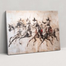 Popcas  Tarihi Savaş Şövalyeleri Leonardo Da Vinci Tarzı Duvar Sanatı - Ev Dekorasyonu Duvar Dekorasyonu Kanvas Tablo