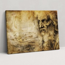 Popcas  Leonardo Da Vinci Kendi Portresi Duvar Dekorasyonu - Ev Dekorasyonu Duvar Sanatı Duvar Dekorasyonu