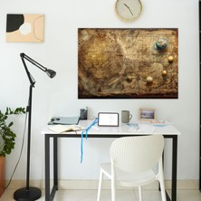 Popcas  Leonardo Da Vinci Göksel Harita Duvar Sanatı - Duvar Dekorasyonu Kanvas Tablo