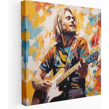 Popcas  Kurt Cobain Kanvas Tablo - Sahne Duruşuyla Kurt Cobain Sanatı