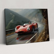 Popcas  Ferrari Kanvas Tablo - Ferrari Zarafet Duvar Dekorasyonu Kanvas Duvar Sanatı