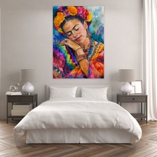 Popcas  Frida Kahlo Stili Duvar Süsü - Kanvas Tablo Duvar Sanatı