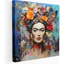 Popcas  Frida Kahlo Soyut Kanvas Tablo - Dokularıyla Frida Kahlo Fusion