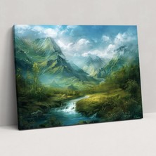 Popcas  Huzurlu Manzara Leonardo Da Vinci Kanvas Tablo - Leonardo Da Vinci Kanvas Tablo Duvar Sanatı Duvar Dekorasyonu