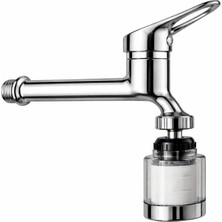 Musluq Kireç Önleyici 369 Derece Hareketli Başlıklı Lavabo Musluğu Krom Uzun Musluk Aç Kapa