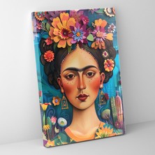 Popcas  Frida Kahlo Tarzı Duvar Sanatı - Duvar Dekorasyonu Kahlo Tarzı Kanvas Tablo