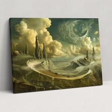 Popcas  Rüya Gibi Manzara Leonardo Da Vinci Tarzı Kanvas Tablo - Leonardo Da Vinci Leonardo Da Vinci Tarzı Kanvas Duvar Sanatı
