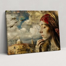 Popcas  Sürreal Semboller Duvar Sanatı - Leonardo Da Vinci Duvar Dekorasyonu Kanvas Tablo Leonardo Da Vinci