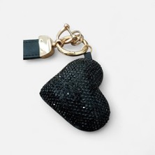 AGM Labubu Zirkon Taşlı Gümüş-Gold Renk Kalp Model Çanta Aksesuarı ve Anahtarlık ,kalp Çanta Aksesuarı ve Anahtarlık