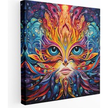 Popcas  Psikedelik Kaleydoskop Yaratıcı Kanvas Tablo Canlı Renkler Duvar Sanatı