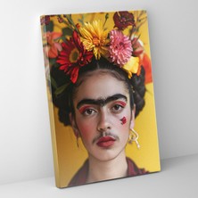 Popcas  Frida Kahlo Stili Kanvas Tablo - Frida Kahlo Kanvas Duvar Sanatı Ev Dekorasyonu
